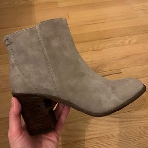 Trask Grey Suede Booties